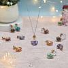DICOSMETIC 2 Sets Mixed Stone Chip Heart Glass Wishing Bottle Pendants FIND-DC0005-62-4