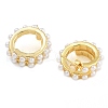Brass & ABS Imitation Pearl Stud Earrings EJEW-K293-20G-2