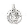 Brass Pave Natural White Shell Pendants KK-S522-06B-P-1