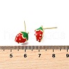 Strawberry Brass Stud Earrings EJEW-V011-04G-5