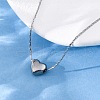 304 Stainless Steel Heart Pendant Necklaces NJEW-R026-22P-3