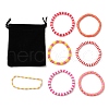 7Pcs 7 Style Polymer Clay Heishi Surfer Stretch Bracelets Set BJEW-SW00088-05-1