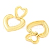 Rack Plating Brass Hollow Heart Dangle Stud Earrings EJEW-A028-04G-2