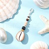 Natural Coconut & Shell & Lava Rock & Wood Beads Pendant Decorations HJEW-JM03227-01-2