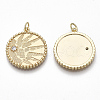 Brass Micro Pave Clear Cubic Zirconia Pendants KK-S356-008G-NF-2