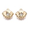 Brass Micro Pave Clear Cubic Zirconia Charms KK-Q764-004-1