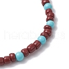 2Pcs 2 Styles Natural Magnesite & Synthetic Turquoise & Glass Seed & Round Wood Beads Stretch Bracelets for Men Women BJEW-JB11833-6