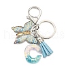 26Pcs Transparent Epoxy Resin & Transparent Acrylic & Faux Suede Tassel Keychain KEYC-JKC01202-03-2