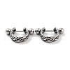 Braided 316 Surgical Stainless Steel Shield Barbell Hoop Earrings EJEW-Z050-58D-AS-1