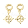 Rhombus Rack Plating Brass Charms KK-G513-01G-1-1