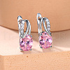 Brass Cubic Zirconia Stud Earrings WG92DFF-07-1