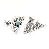 Synthetic Turquoise & Alloy Pendants PALLOY-H146-01AS-A-2