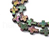 Electroplated Natural Lava Rock Beads Strands G-A256-A01-01G-2