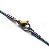Ion Plating(IP) 304 Stainless Steel Round Snake Chain Necklace with Oval Beaded NJEW-E098-04RC-3