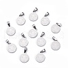 Flat Round with San Benito & Word 304 Stainless Steel Charms X-STAS-I036-03C-1