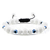 Round Natural White Jade Braided Beaded Bracelets XM7085-4-1