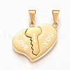304 Stainless Steel Split Pendants STAS-F168-22G-1