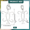 BENECREAT 2Pcs 925 Sterling Silver Prongs Pendant Blank Fish Cabochon Settings STER-BC0002-60P-2