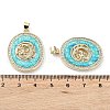 Rack Plating Brass Micro Pave Cubic Zirconia Pendants KK-C041-05B-G-3
