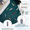 40Pcs 10 Styles Natural Mixed Gemstone Copper Wire Wrapped Column Connector Charms PALLOY-HY00040-5