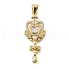 Brass Micro Pave Cubic Zirconia ABS Imitation Pearl Pendants KK-D328-03G-B-1