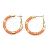 PVD Vacuum Plating 201 Stainless Steel Enamel Hoop Earrings for Women EJEW-B016-33H-4
