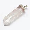 Natural Quartz Crystal Pointed Pendants G-F463-20S-3