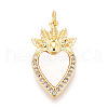 Brass Micro Pave Clear Cubic Zirconia Pendants KK-N268-43G-1