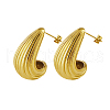 Stainless Steel Textured Teardrop Stud Earrings PU5820-1-6