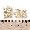 Brass Micro Pave Clear Cubic Zirconia Pendants KK-G491-19G-3