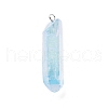 Electroplated Natural Quartz Pendants G-P315-B01-10P-1