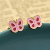 304 Stainless Steel Enamel Stud Earrings STAS-E502-01G-01-1