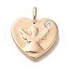 Brass Micro Pave Cubic Zirconia Pendants KK-U038-17G-1
