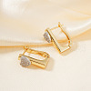Brass Clear Cubic Zirconia Hoop Earrings PP3741-2-1