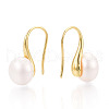 Brass Natural Pearl Dangle Earrings PEAR-N020-08C-01-2