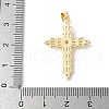 Brass Micro Pave Cubic Zirconia Cross Pendants ZIRC-I071-04G-02-3