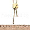 304 Stainless Steel Crystal Rhinestone Clover Lariat Necklaces NJEW-V001-11G-3