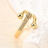 Brass Micro Pave Cubic Zirconia Cuff Rings RJEW-D308-03G-D-2