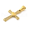 Ion Plating(IP) 304 Stainless Steel Cubic Zirconia Pendants STAS-C102-05G-2