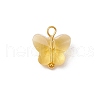 7Pcs Glass Butterfly Charms PALLOY-JF03227-03-3