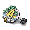 Summer Vacation Series Surfboard with Coconut Tree Alloy Enamel Pin Brooch JEWB-C029-09A-3