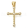 Brass Pave Clear Cubic Zirconia Pendants KK-M101-05G-06-1