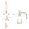 Unfinished Blank Wooden Robot Toys DIY-WH0097-05-4