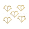 Brass Micro Pave Clear Cubic Zirconia Connector Charms KK-E068-VB049-3