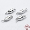Anti-Tarnish Rhodium Plated 925 Sterling Silver Box Clasps STER-F037-032P-4