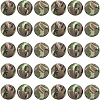 SUNNYCLUE 30pcs Round with Camouflage Pattern Silicone Focal Beads SIL-SC0002-03A-1