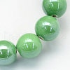 Pearlized Handmade Porcelain Round Beads PORC-S489-8mm-09-1