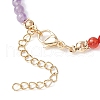 7 Chakra Natural Amethyst & Carnelian & Green Aventurine & Tiger Eye & Lapis Lazuli & Quartz Crystal & Synthetic Green Turquoise Round Beaded Bracelets BJEW-TA00632-4