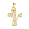 Brass Pave Cubic Zirconia 
Pendants KK-U062-65G-1