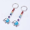 Natural/Synthetic Gemstone Chakra Keychain KEYC-P040-E-2